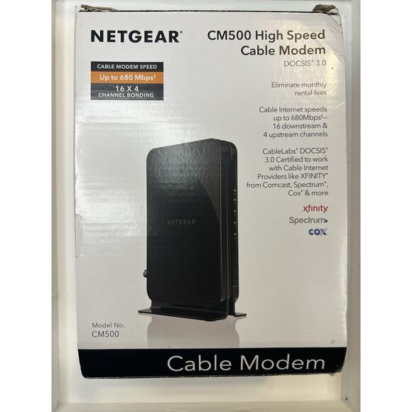 Netgear CM500 DOCSIS 3.0 High Speed Cable Modem (CM500-100NAS) - NEW - Picture 1 of 9
